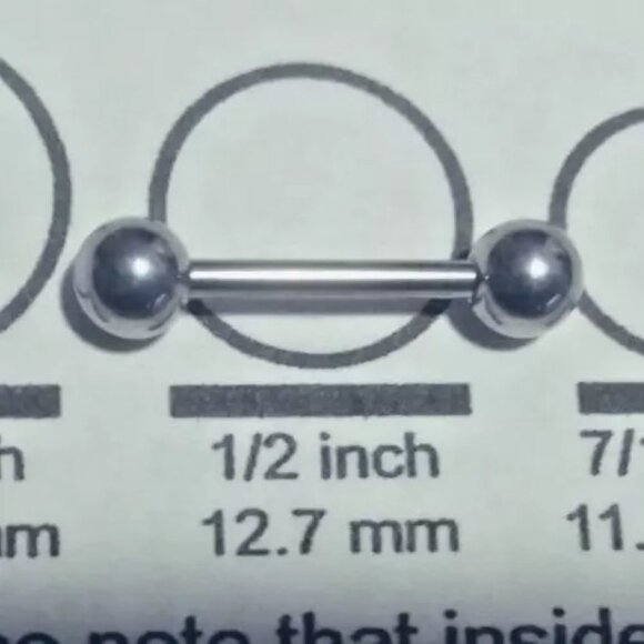 PAIR OF 14 GAUGE X 12 MM LENGTH X 5 MM BALL ENDS. BARBELLS BODY PIERCING JEWELRY - Picture 1 of 3